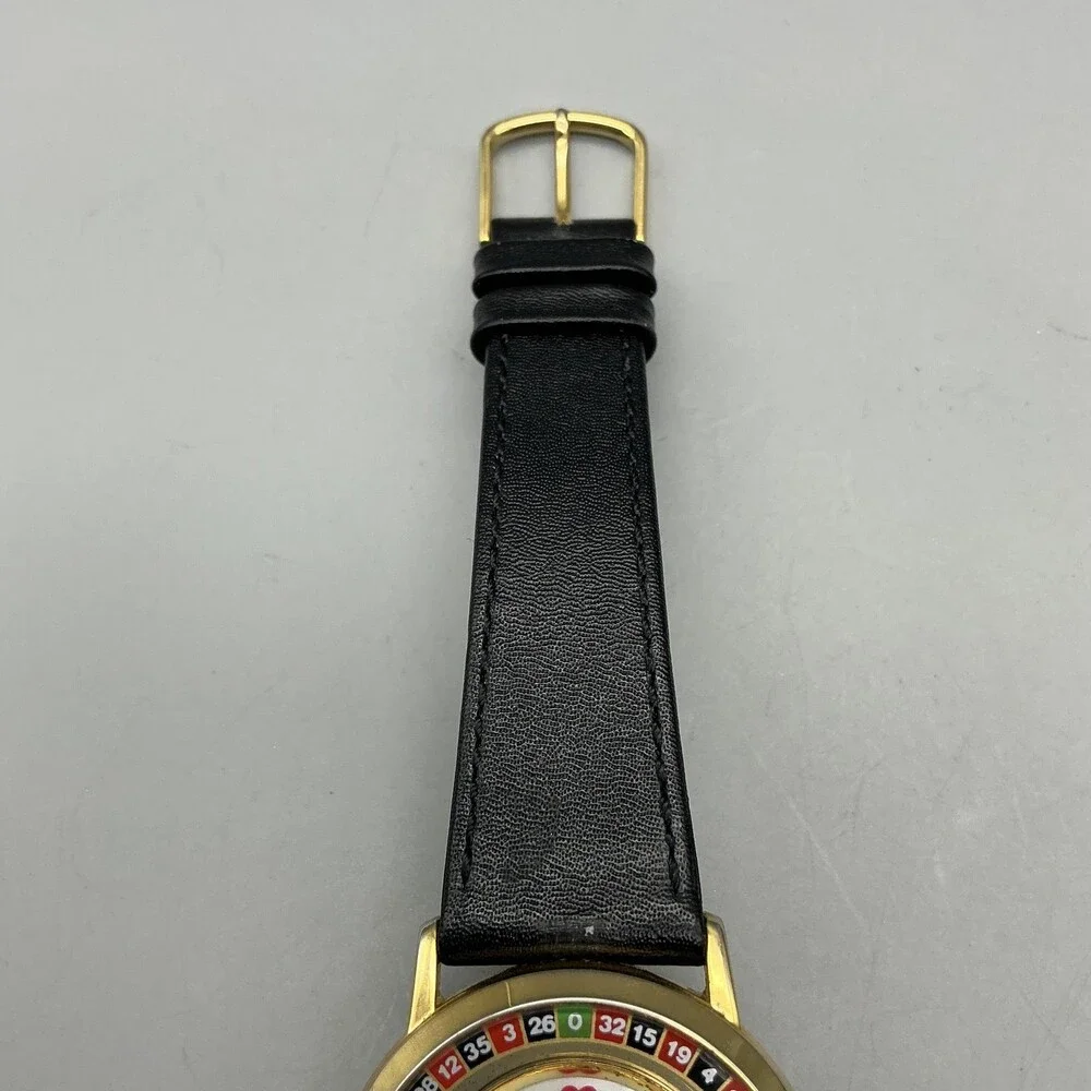 Vintage Pearl Unisex Watch 33mm MOP Casino Roulette Bezel Leather New Battery